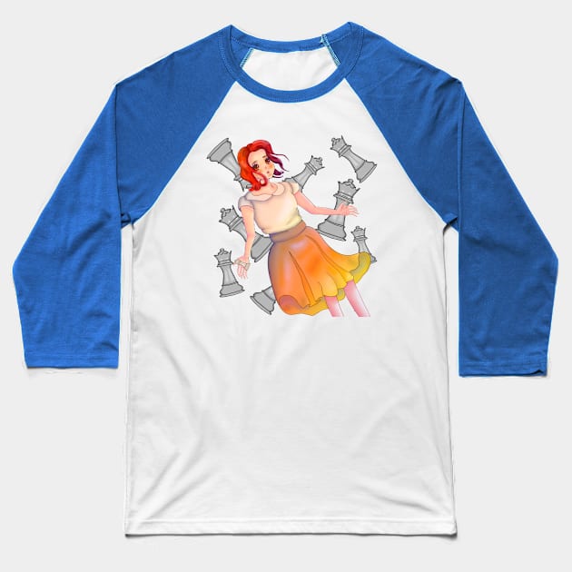 Elizabeth Harmon (Art for the cool TV series "The Queen's Gambit") Baseball T-Shirt by Tsukiriya